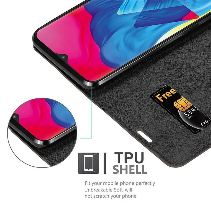 Cadorabo Hülle kompatibel mit Samsung Galaxy A10 / M10 Schutzhülle mit Magnetverschluss, Standfunktion und Kartenfach