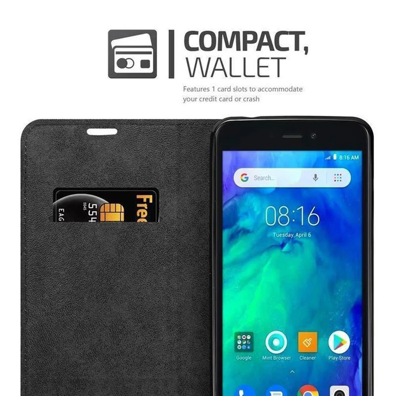 Cadorabo Hülle kompatibel mit Xiaomi RedMi GO Schutzhülle mit Magnetverschluss, Standfunktion und Kartenfach