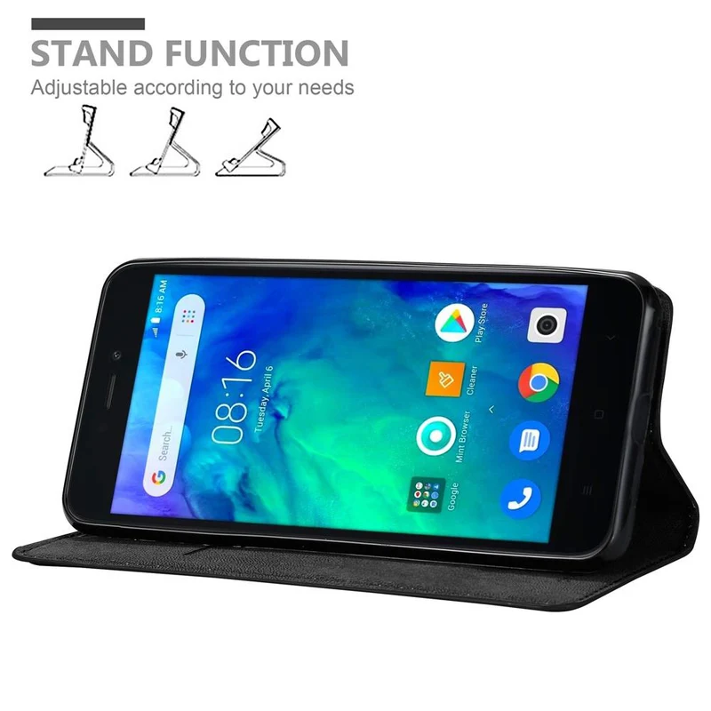 Cadorabo Hülle kompatibel mit Xiaomi RedMi GO Schutzhülle mit Magnetverschluss, Standfunktion und Kartenfach