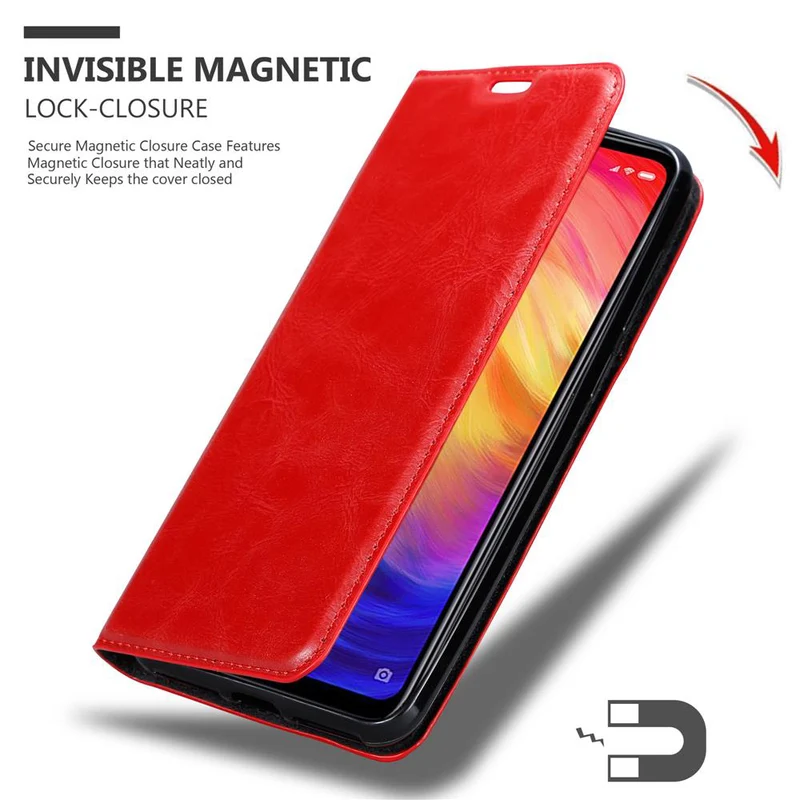 Cadorabo Hülle kompatibel mit Xiaomi RedMi NOTE 7 Schutzhülle mit Magnetverschluss, Standfunktion und Kartenfach