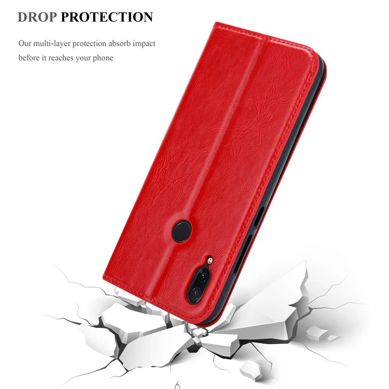 Cadorabo Hülle kompatibel mit Xiaomi RedMi NOTE 7 Schutzhülle mit Magnetverschluss, Standfunktion und Kartenfach