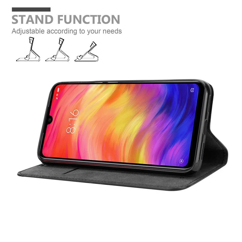 Cadorabo Hülle kompatibel mit Xiaomi RedMi NOTE 7 Schutzhülle mit Magnetverschluss, Standfunktion und Kartenfach