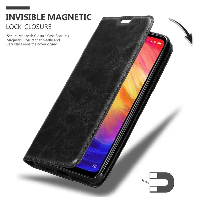 Cadorabo Hülle kompatibel mit Xiaomi RedMi NOTE 7 Schutzhülle mit Magnetverschluss, Standfunktion und Kartenfach