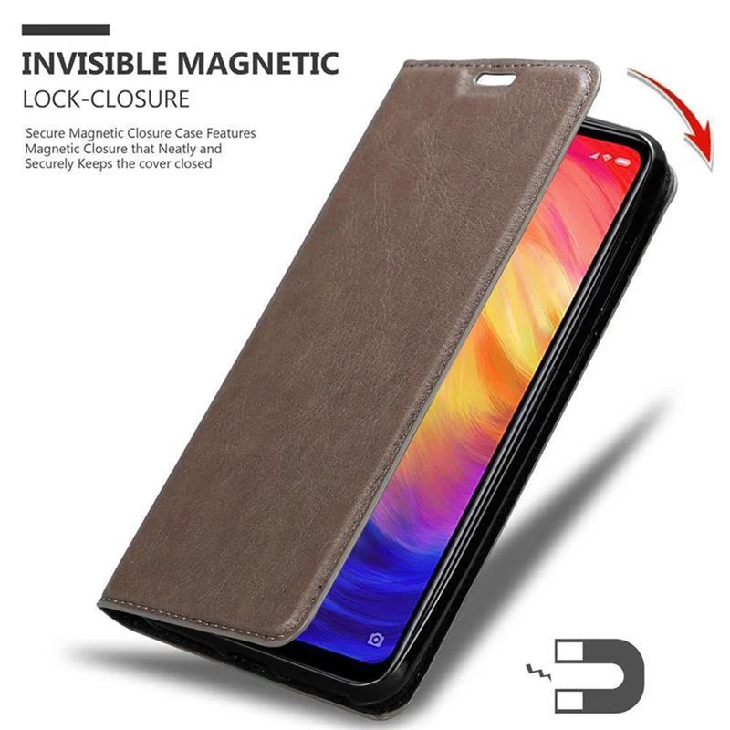 Cadorabo Hülle kompatibel mit Xiaomi RedMi NOTE 7 Schutzhülle mit Magnetverschluss, Standfunktion und Kartenfach
