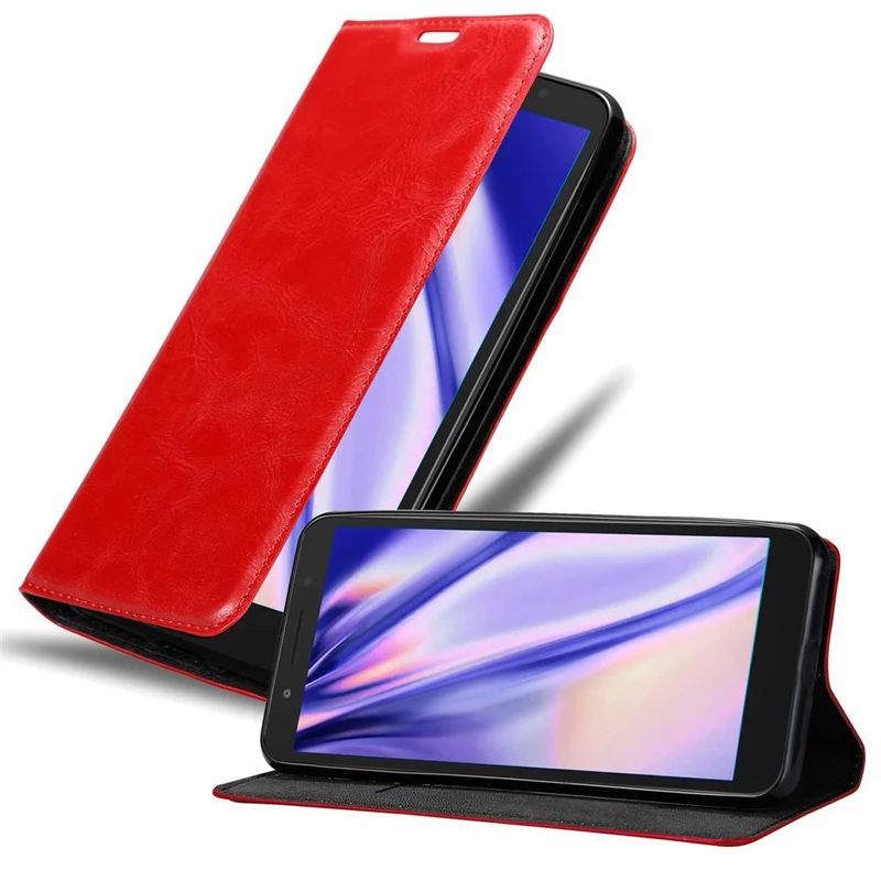 Cadorabo Hülle kompatibel mit Alcatel 1X 2019 Schutzhülle mit Magnetverschluss, Standfunktion und Kartenfach