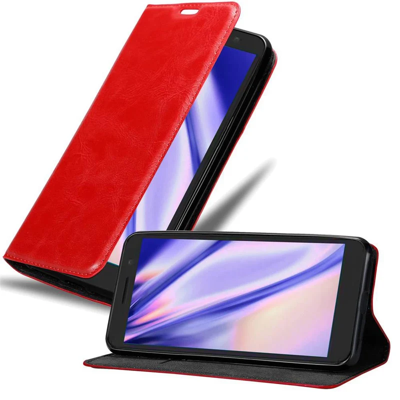 Cadorabo Hülle kompatibel mit Alcatel 1 2019 Schutzhülle mit Magnetverschluss, Standfunktion und Kartenfach