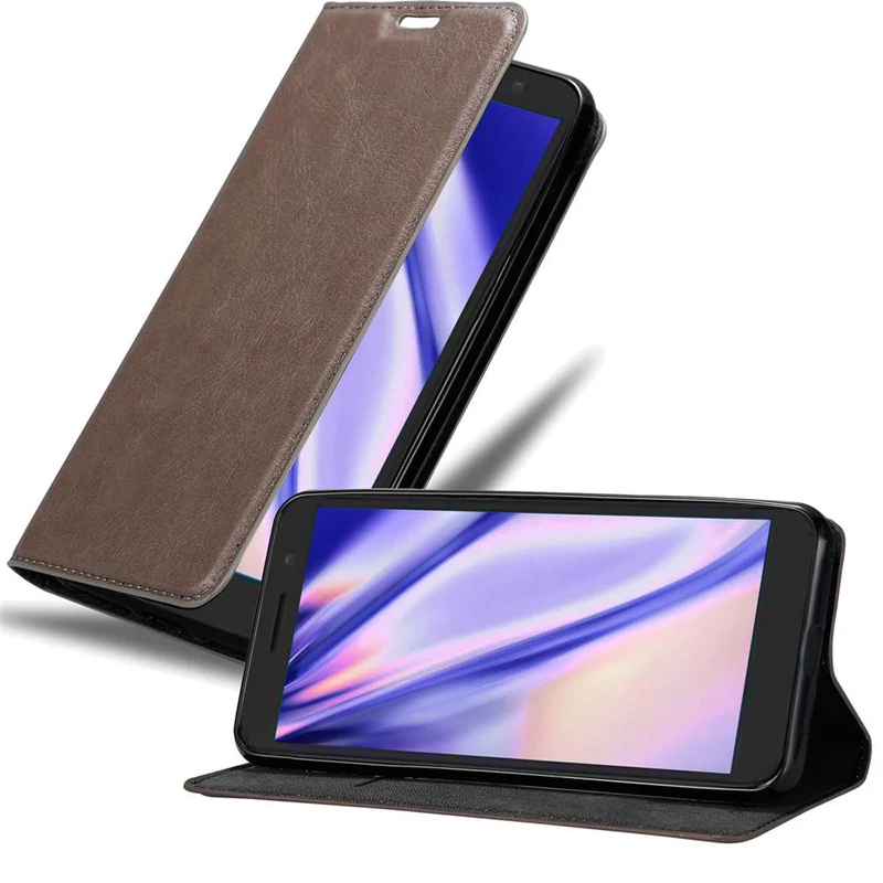 Cadorabo Hülle kompatibel mit Alcatel 1 2019 Schutzhülle mit Magnetverschluss, Standfunktion und Kartenfach