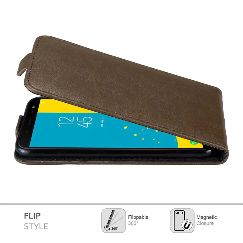 Cadorabo Hülle kompatibel mit Samsung Galaxy J6 2018 Schutzhülle im Flip Design mit Magnetverschluss