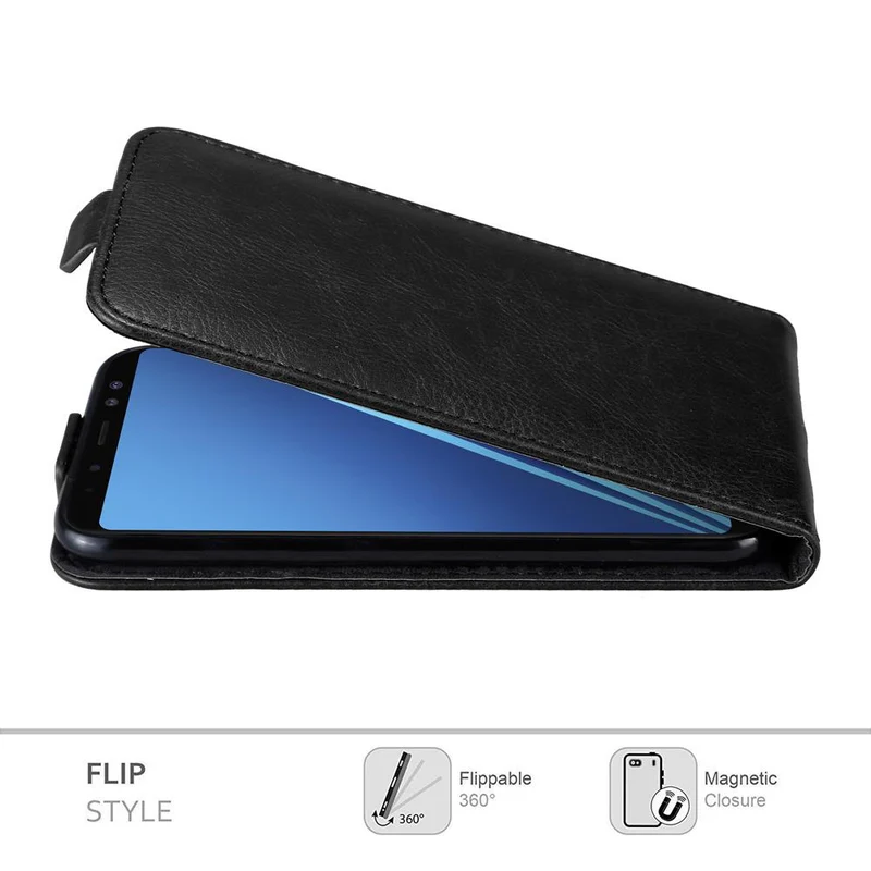 Cadorabo Hülle kompatibel mit Samsung Galaxy A8 2018 Schutzhülle im Flip Design mit Magnetverschluss