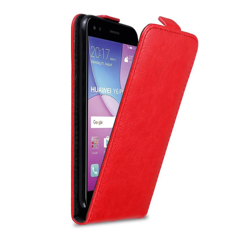 Cadorabo Hülle kompatibel mit Huawei Y6 PRO 2017 Schutzhülle im Flip Design mit Magnetverschluss