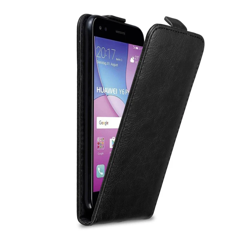 Cadorabo Hülle kompatibel mit Huawei Y6 PRO 2017 Schutzhülle im Flip Design mit Magnetverschluss