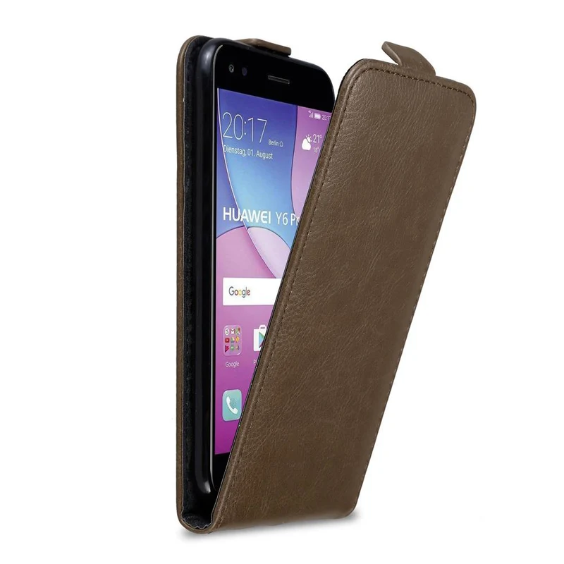 Cadorabo Hülle kompatibel mit Huawei Y6 PRO 2017 Schutzhülle im Flip Design mit Magnetverschluss