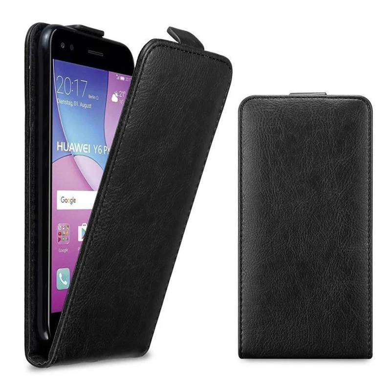 Cadorabo Hülle kompatibel mit Huawei Y6 PRO 2017 Schutzhülle im Flip Design mit Magnetverschluss