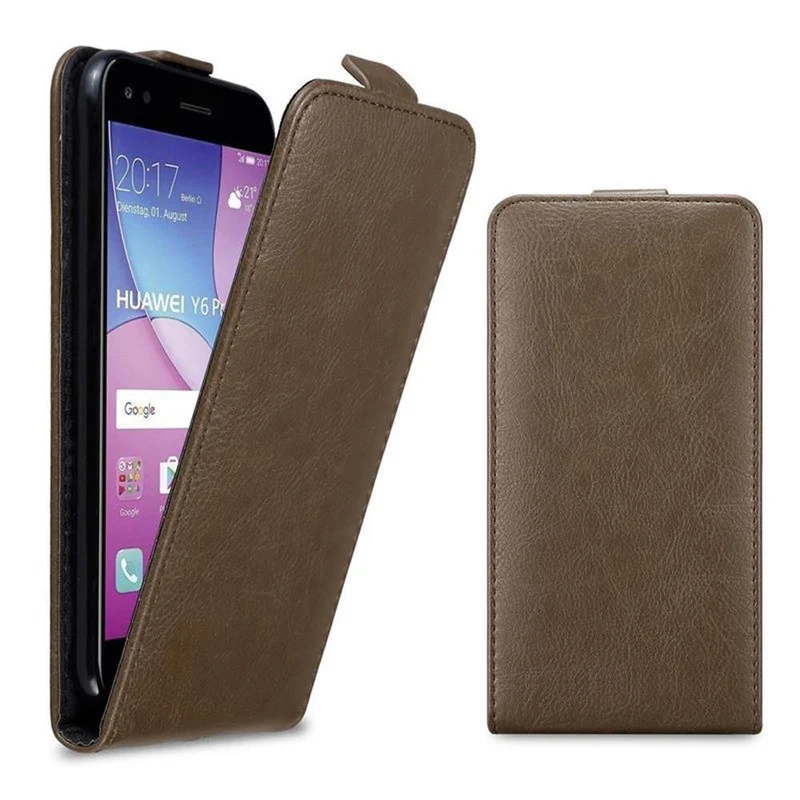Cadorabo Hülle kompatibel mit Huawei Y6 PRO 2017 Schutzhülle im Flip Design mit Magnetverschluss