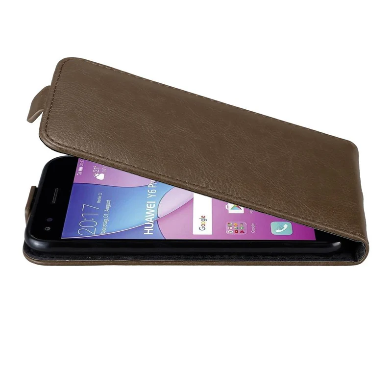Cadorabo Hülle kompatibel mit Huawei Y6 PRO 2017 Schutzhülle im Flip Design mit Magnetverschluss