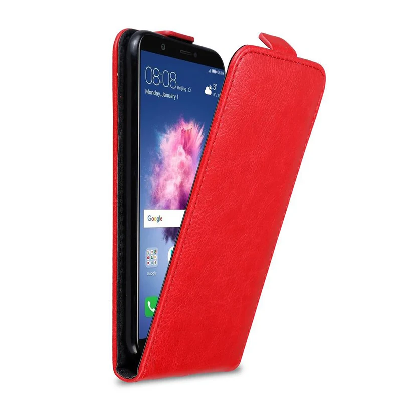 Cadorabo Hülle kompatibel mit Huawei P SMART 2018 / Enjoy 7S Schutzhülle im Flip Design mit Magnetverschluss
