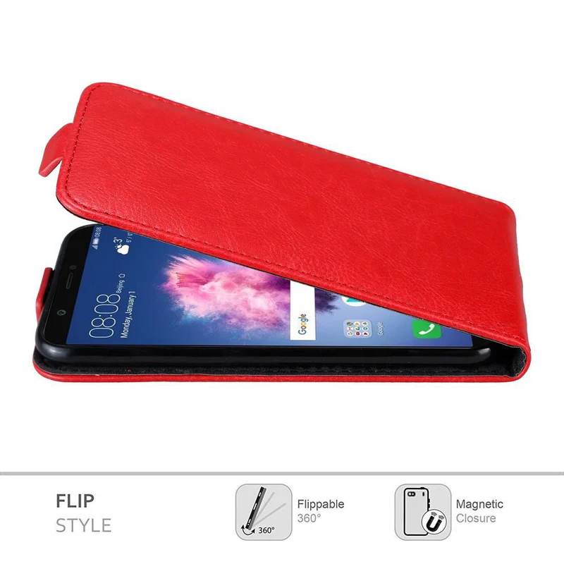 Cadorabo Hülle kompatibel mit Huawei P SMART 2018 / Enjoy 7S Schutzhülle im Flip Design mit Magnetverschluss