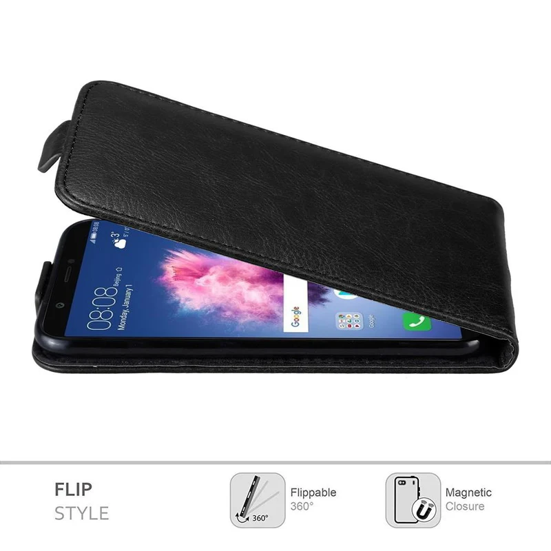 Cadorabo Hülle kompatibel mit Huawei P SMART 2018 / Enjoy 7S Schutzhülle im Flip Design mit Magnetverschluss