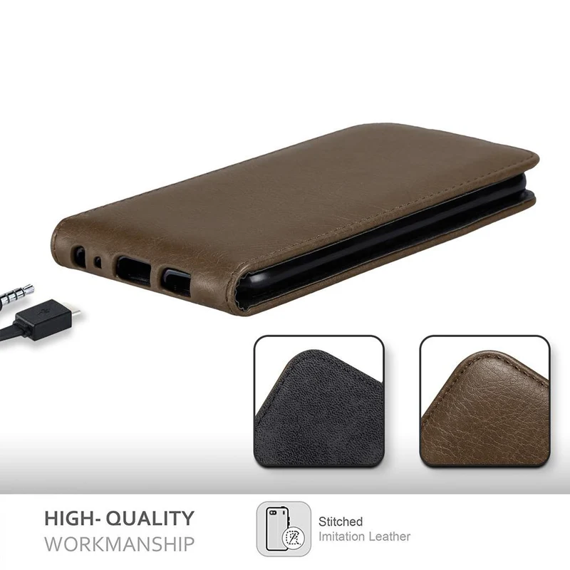 Cadorabo Hülle kompatibel mit Huawei P SMART 2018 / Enjoy 7S Schutzhülle im Flip Design mit Magnetverschluss
