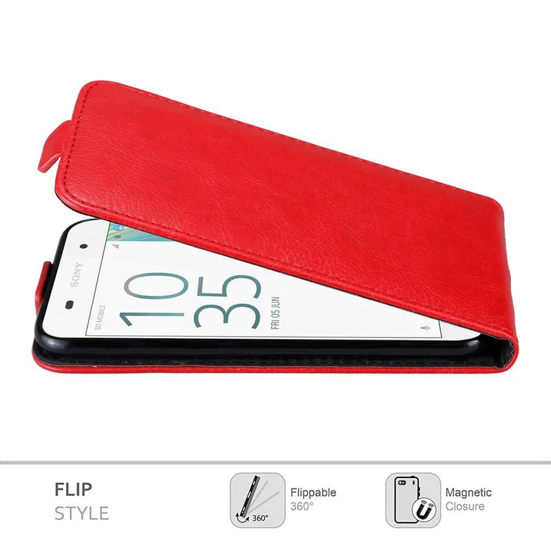 Cadorabo Hülle kompatibel mit Sony Xperia E5 Schutzhülle im Flip Design mit Magnetverschluss