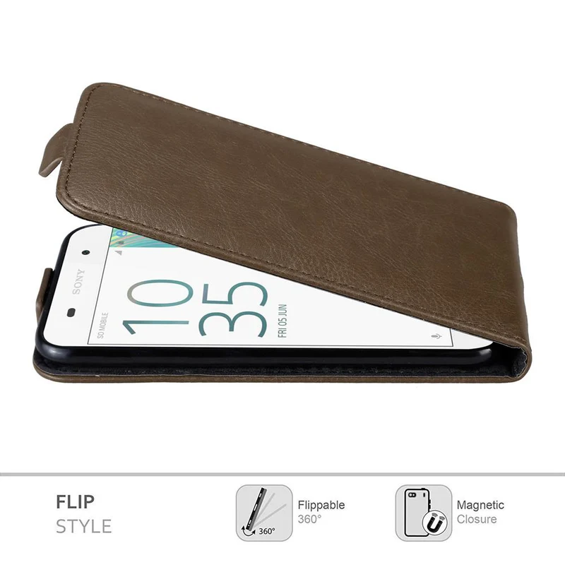 Cadorabo Hülle kompatibel mit Sony Xperia E5 Schutzhülle im Flip Design mit Magnetverschluss