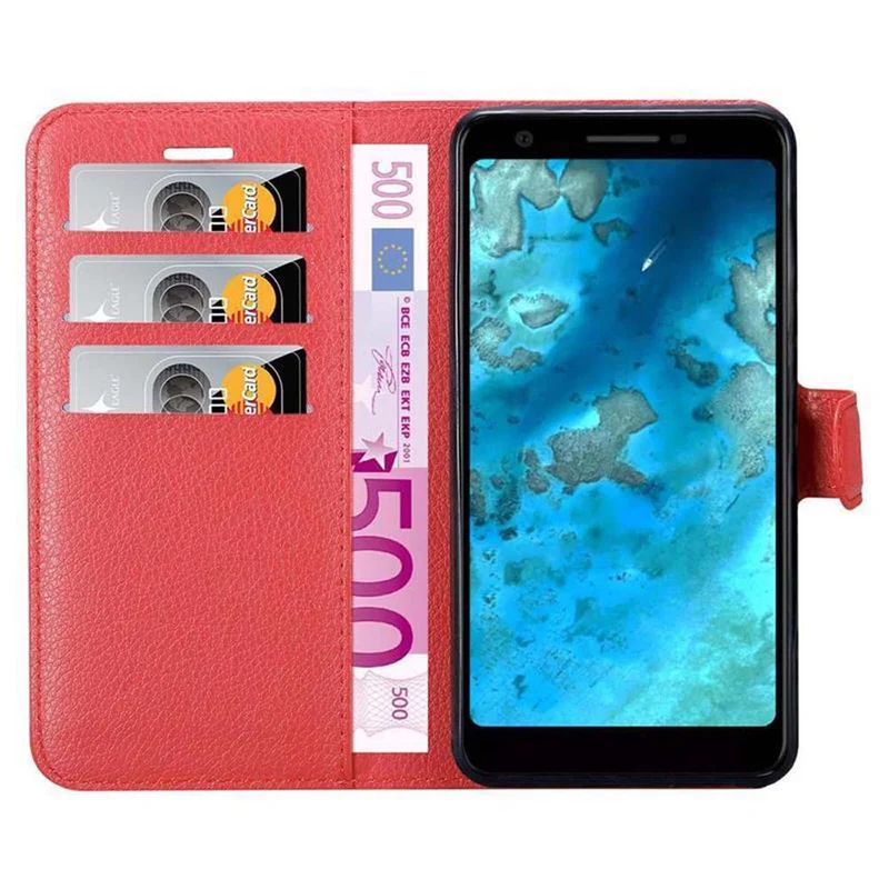 Cadorabo Hülle kompatibel mit Google PIXEL 3A XL Schutzhülle mit Magnetverschluss, Standfunktion und Kartenfach