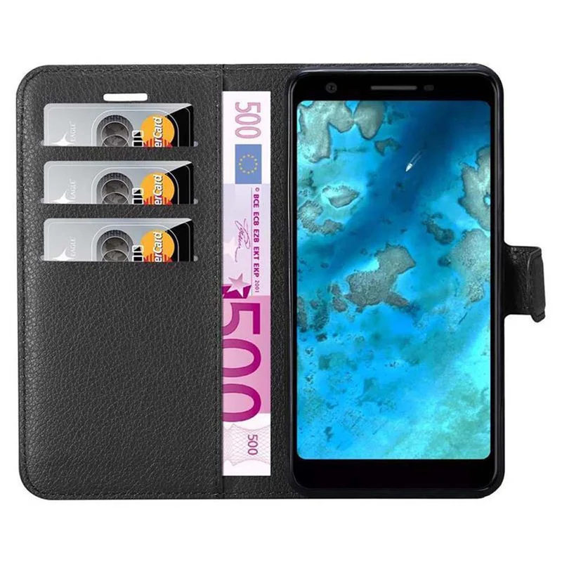 Cadorabo Hülle kompatibel mit Google PIXEL 3A XL Schutzhülle mit Magnetverschluss, Standfunktion und Kartenfach