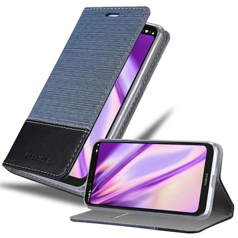 Cadorabo Hülle kompatibel mit Nokia 5.1 PLUS / X5 Schutzhülle mit Magnetverschluss, Standfunktion und Kartenfach