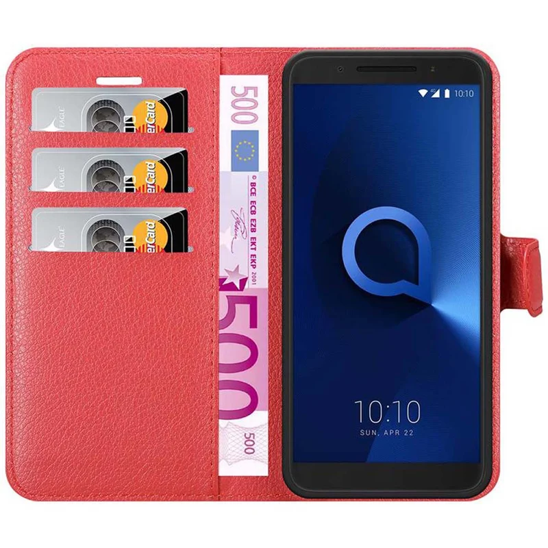 Cadorabo Hülle kompatibel mit Alcatel 3 2019 Schutzhülle mit Magnetverschluss, Standfunktion und Kartenfach
