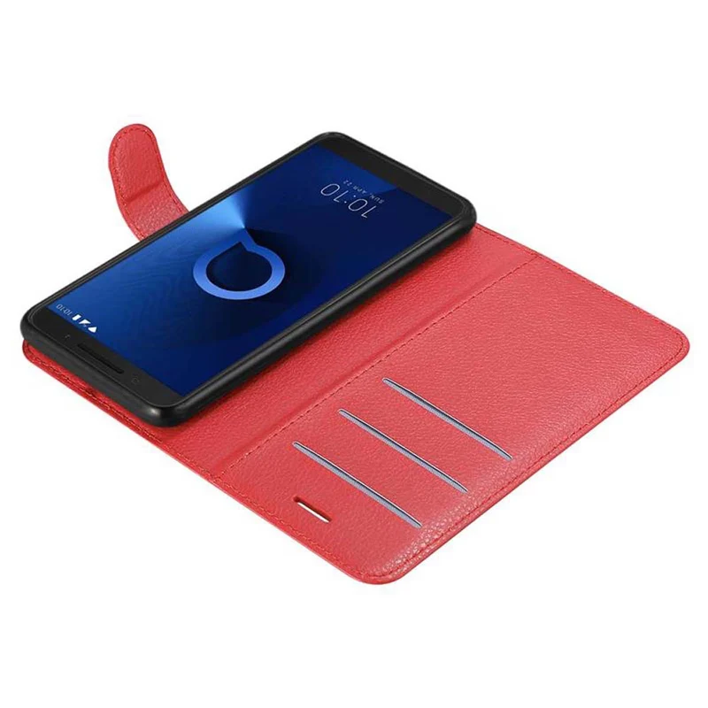 Cadorabo Hülle kompatibel mit Alcatel 3 2019 Schutzhülle mit Magnetverschluss, Standfunktion und Kartenfach