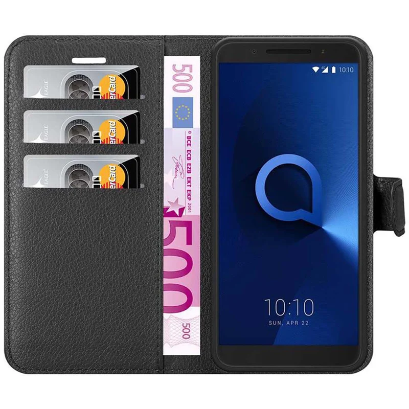 Cadorabo Hülle kompatibel mit Alcatel 3 2019 Schutzhülle mit Magnetverschluss, Standfunktion und Kartenfach