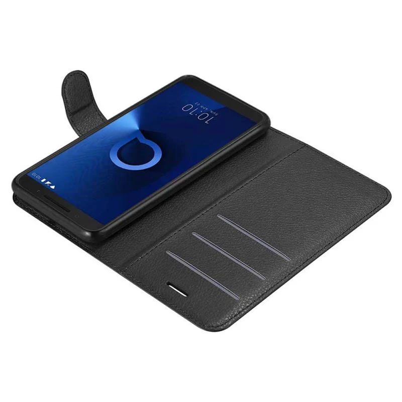 Cadorabo Hülle kompatibel mit Alcatel 3 2019 Schutzhülle mit Magnetverschluss, Standfunktion und Kartenfach