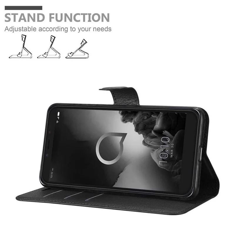 Cadorabo Hülle kompatibel mit Alcatel 1C 2019 Schutzhülle mit Magnetverschluss, Standfunktion und Kartenfach