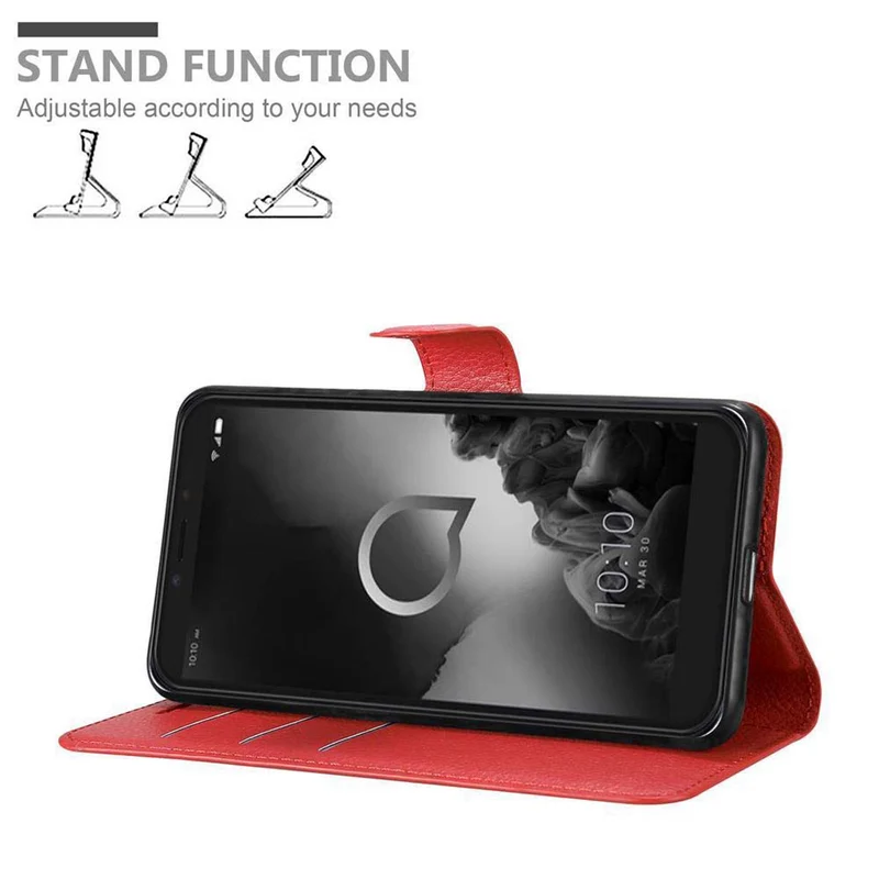 Cadorabo Hülle kompatibel mit Alcatel 1S 2019 Schutzhülle mit Magnetverschluss, Standfunktion und Kartenfach