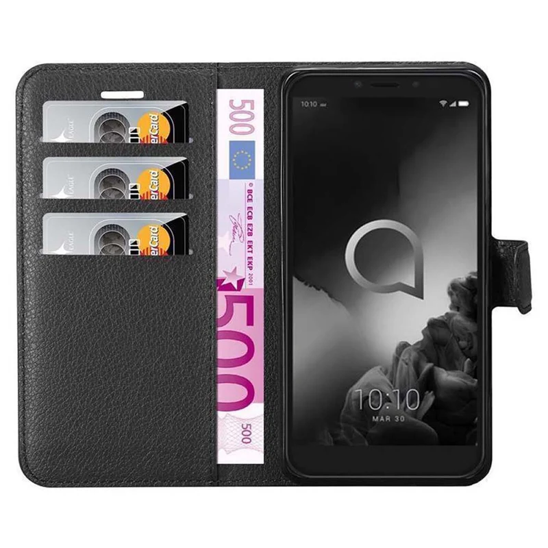 Cadorabo Hülle kompatibel mit Alcatel 1S 2019 Schutzhülle mit Magnetverschluss, Standfunktion und Kartenfach