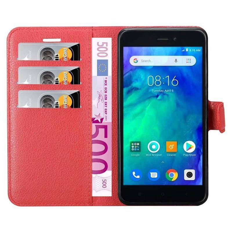 Cadorabo Hülle kompatibel mit Xiaomi RedMi GO Schutzhülle mit Magnetverschluss, Standfunktion und Kartenfach