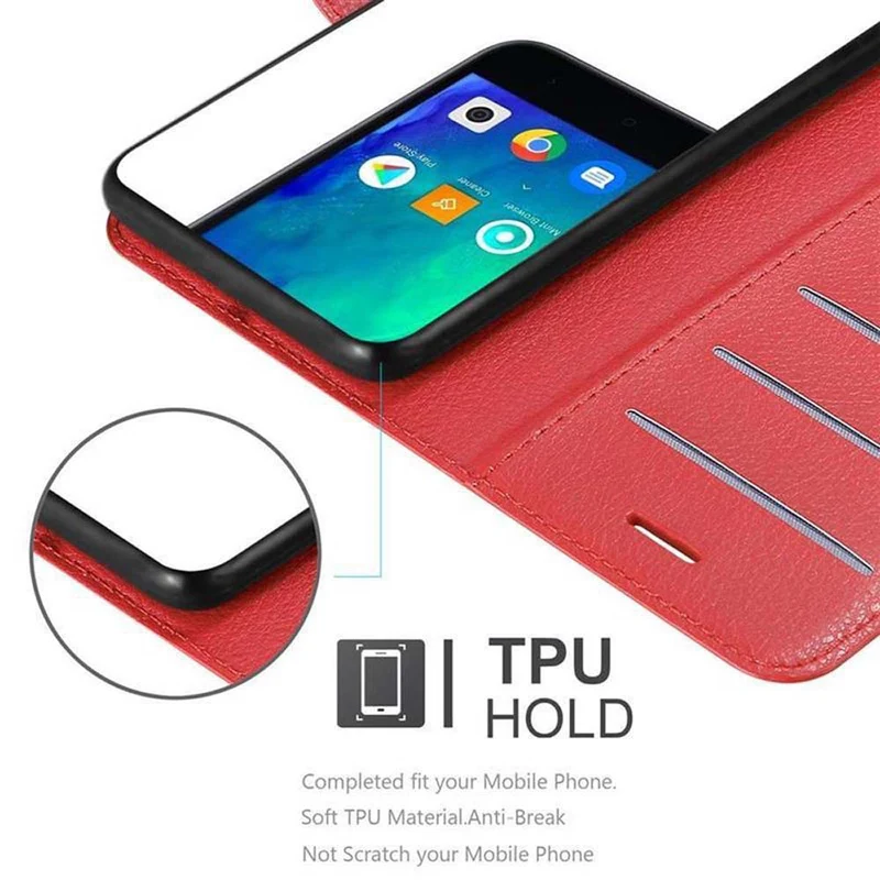 Cadorabo Hülle kompatibel mit Xiaomi RedMi GO Schutzhülle mit Magnetverschluss, Standfunktion und Kartenfach