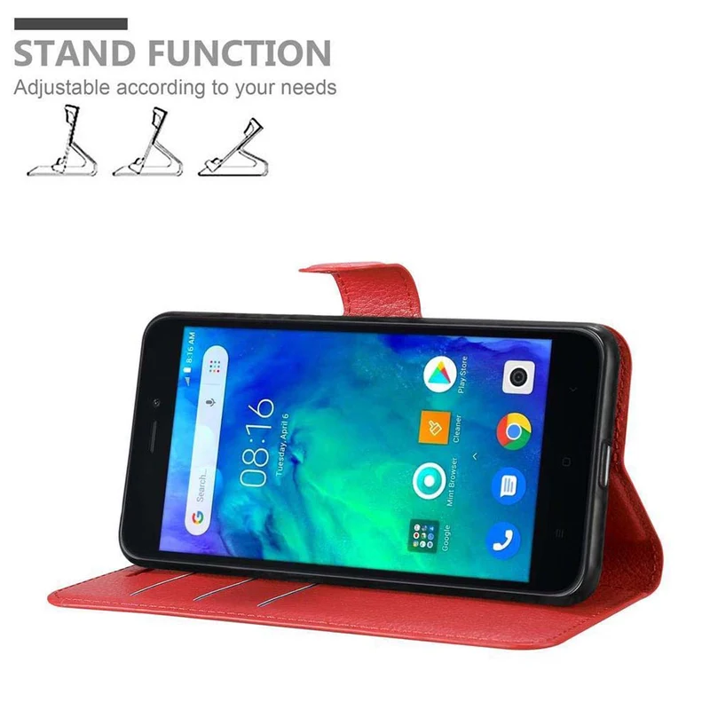 Cadorabo Hülle kompatibel mit Xiaomi RedMi GO Schutzhülle mit Magnetverschluss, Standfunktion und Kartenfach