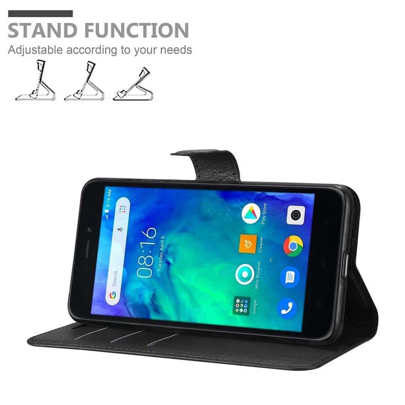 Cadorabo Hülle kompatibel mit Xiaomi RedMi GO Schutzhülle mit Magnetverschluss, Standfunktion und Kartenfach