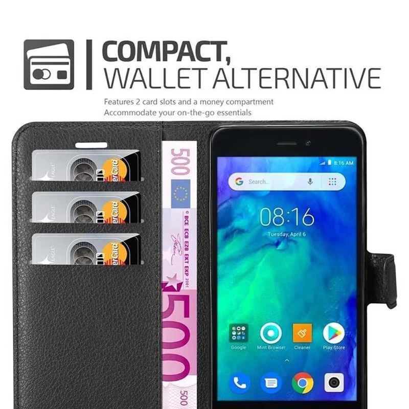 Cadorabo Hülle kompatibel mit Xiaomi RedMi GO Schutzhülle mit Magnetverschluss, Standfunktion und Kartenfach