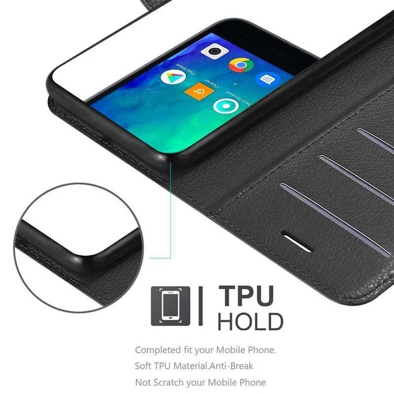 Cadorabo Hülle kompatibel mit Xiaomi RedMi GO Schutzhülle mit Magnetverschluss, Standfunktion und Kartenfach