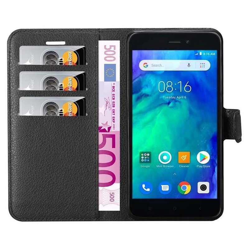 Cadorabo Hülle kompatibel mit Xiaomi RedMi GO Schutzhülle mit Magnetverschluss, Standfunktion und Kartenfach