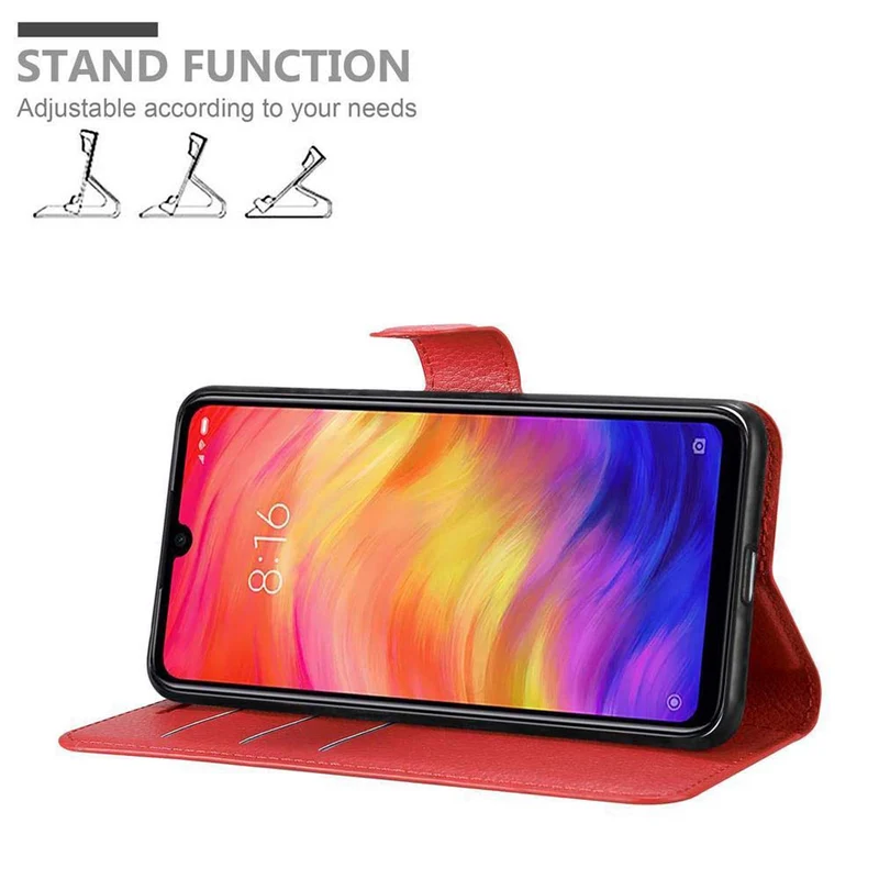 Cadorabo Hülle kompatibel mit Xiaomi RedMi NOTE 7 Schutzhülle mit Magnetverschluss, Standfunktion und Kartenfach