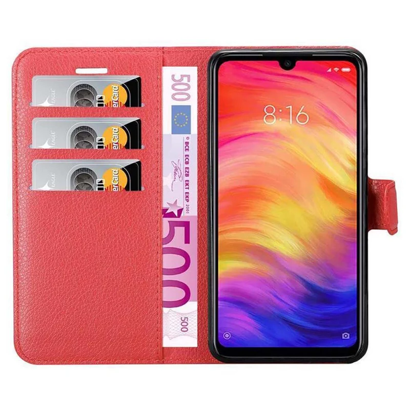 Cadorabo Hülle kompatibel mit Xiaomi RedMi NOTE 7 Schutzhülle mit Magnetverschluss, Standfunktion und Kartenfach