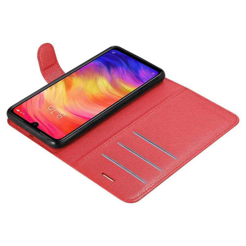 Cadorabo Hülle kompatibel mit Xiaomi RedMi NOTE 7 Schutzhülle mit Magnetverschluss, Standfunktion und Kartenfach