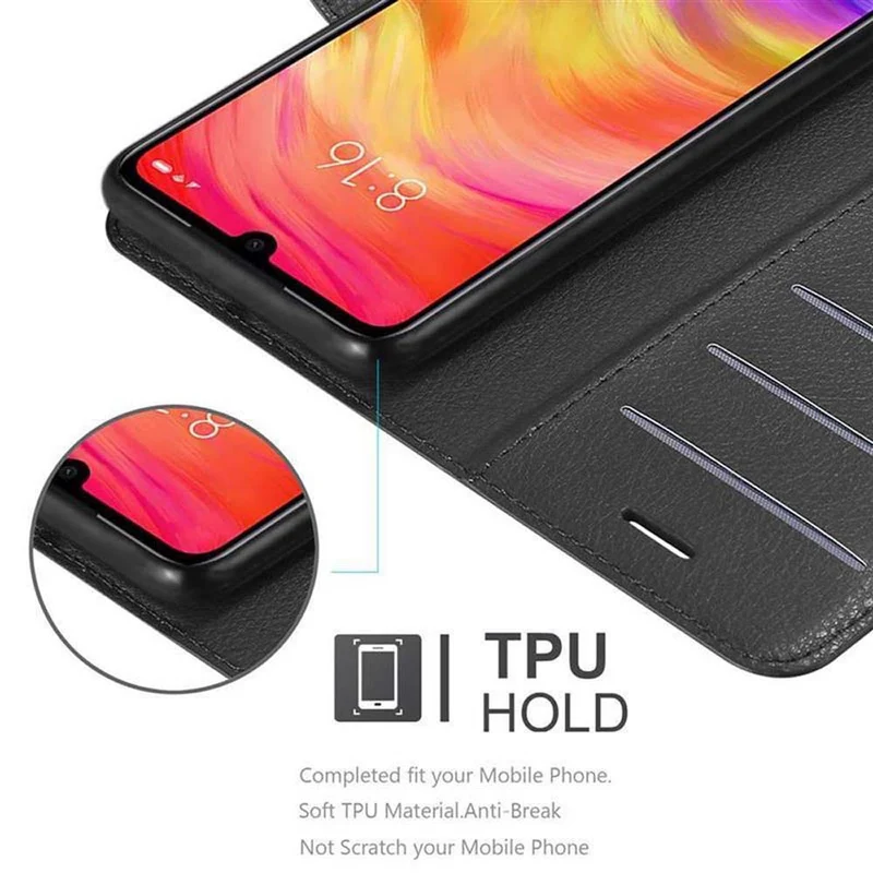 Cadorabo Hülle kompatibel mit Xiaomi RedMi NOTE 7 Schutzhülle mit Magnetverschluss, Standfunktion und Kartenfach