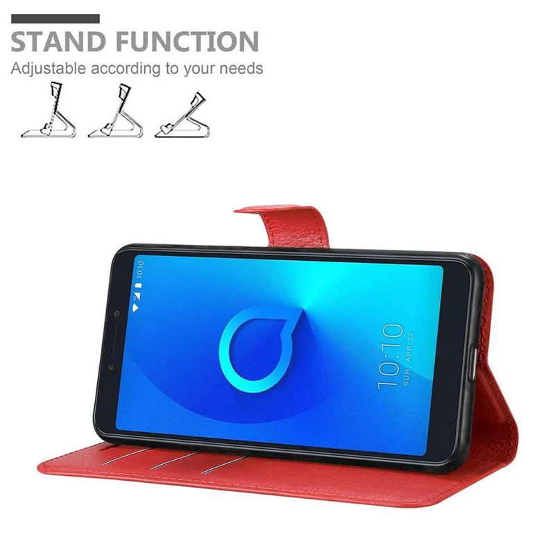 Cadorabo Hülle kompatibel mit Alcatel 3C Schutzhülle mit Magnetverschluss, Standfunktion und Kartenfach
