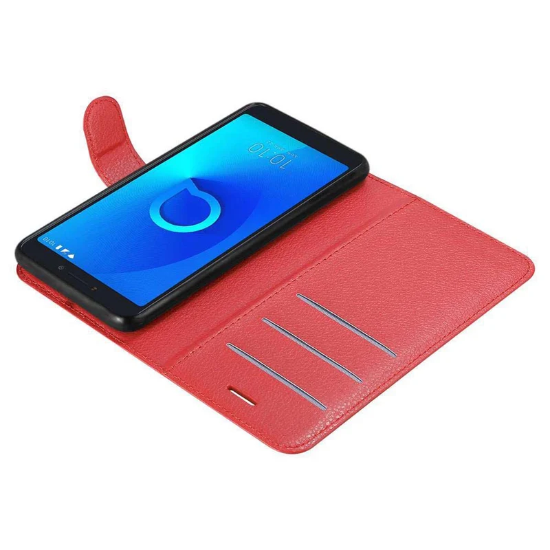 Cadorabo Hülle kompatibel mit Alcatel 3C Schutzhülle mit Magnetverschluss, Standfunktion und Kartenfach