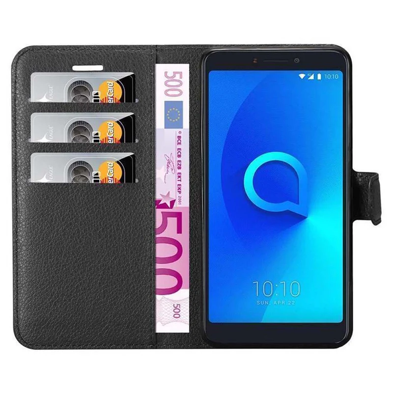 Cadorabo Hülle kompatibel mit Alcatel 3C Schutzhülle mit Magnetverschluss, Standfunktion und Kartenfach