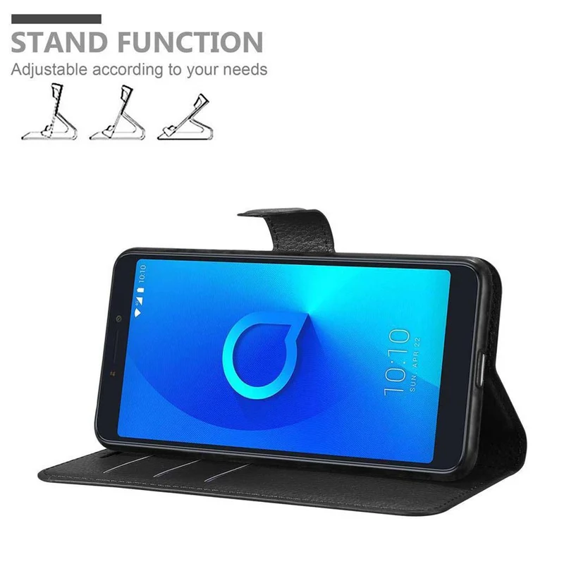 Cadorabo Hülle kompatibel mit Alcatel 3C Schutzhülle mit Magnetverschluss, Standfunktion und Kartenfach
